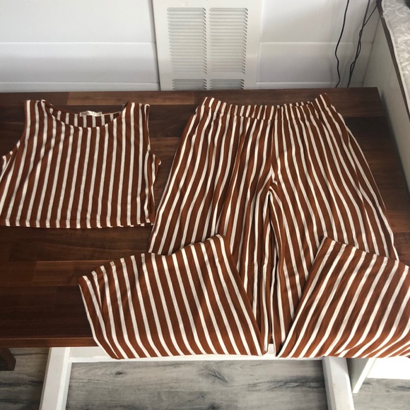 Pants - Striped Matching Crop Set! 🤎